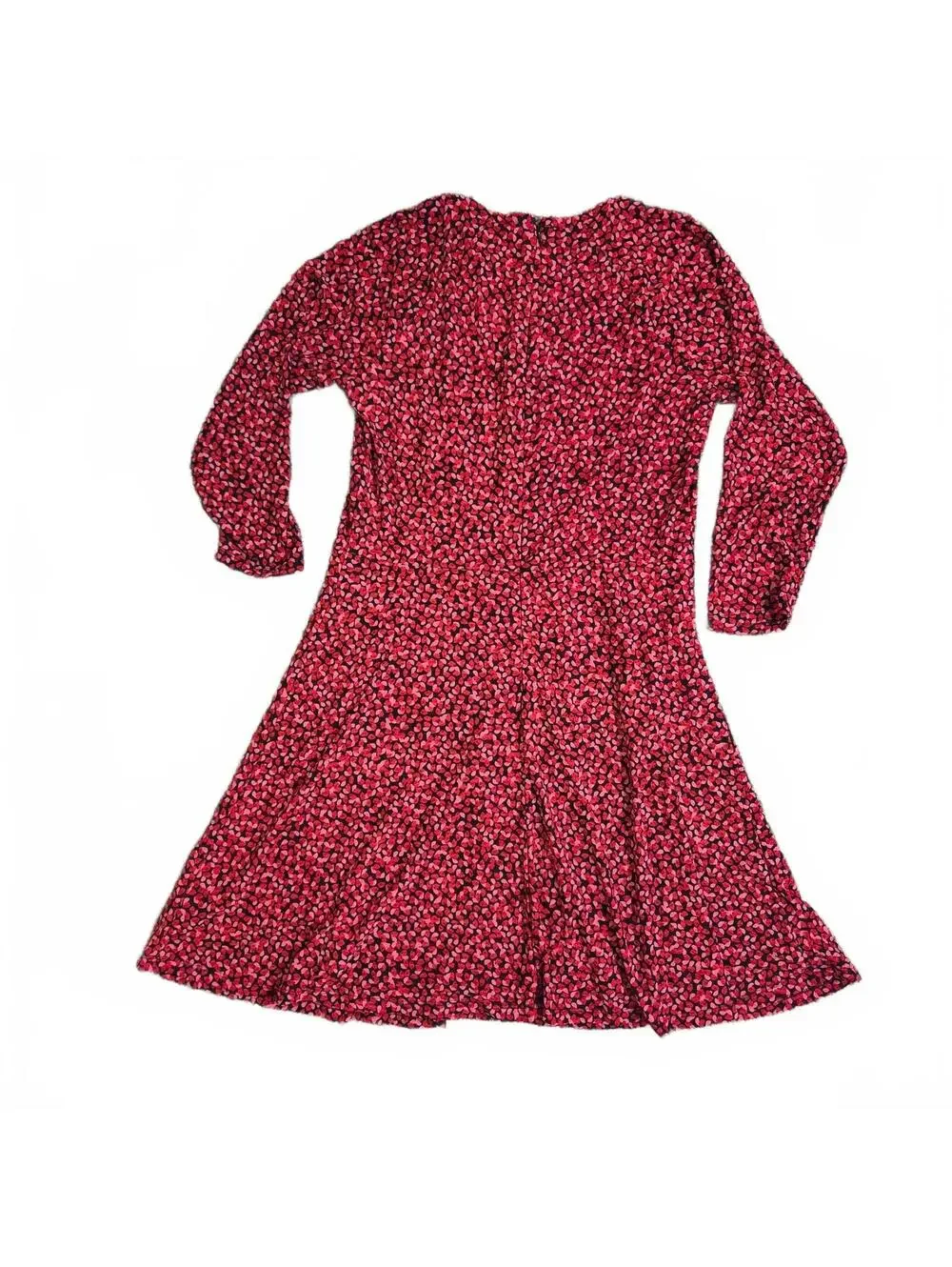 Michael Kors Black Multi Floral Long Sleeve Dress Size L